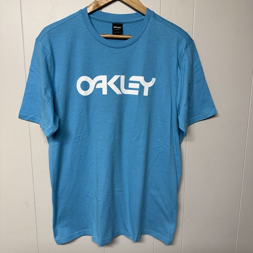 Oakley Mark II Tee 2.0 Aurora Blue Crew Neck Regular Fit Cotton Men M NWOT*